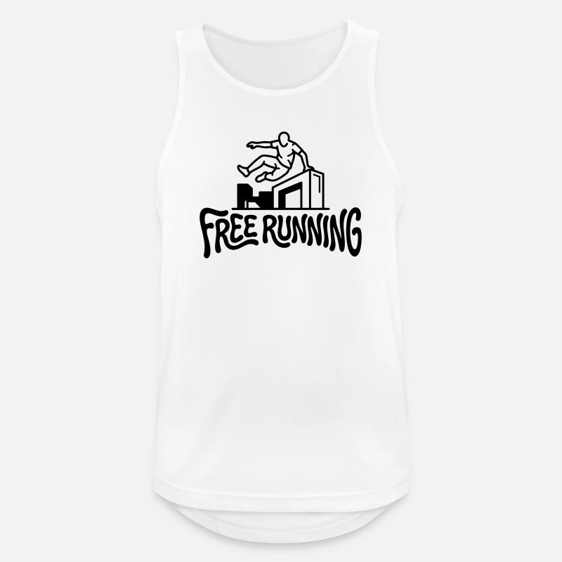 Free Runner - Männer Tank Top atmungsaktiv - Weiß