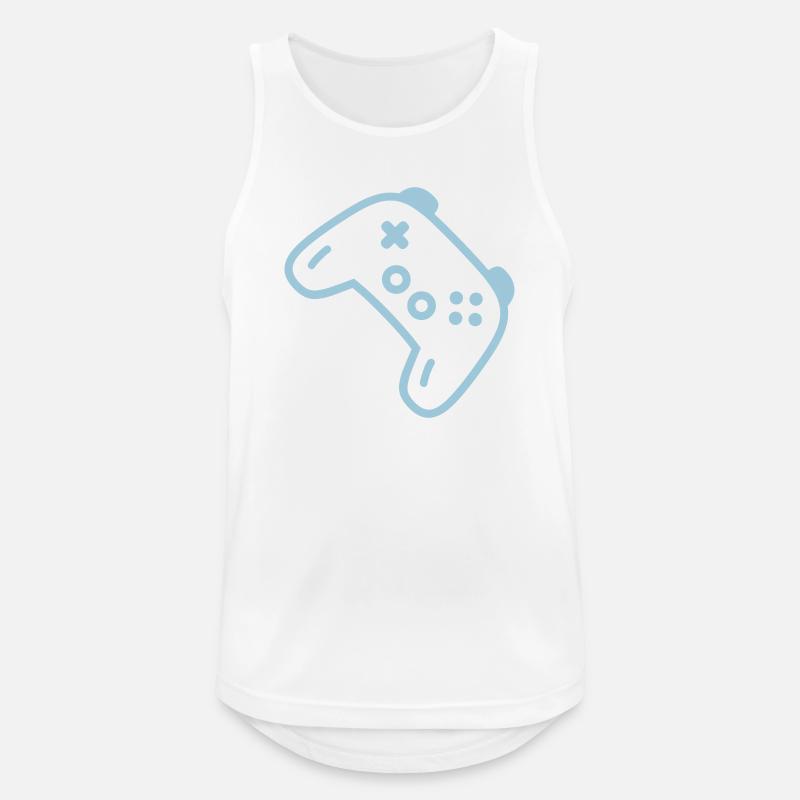 Türkise Controller-Silhouette - Männer Tank Top atmungsaktiv - Weiß