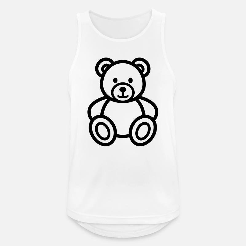 Bär - Männer Tank Top atmungsaktiv - Weiß