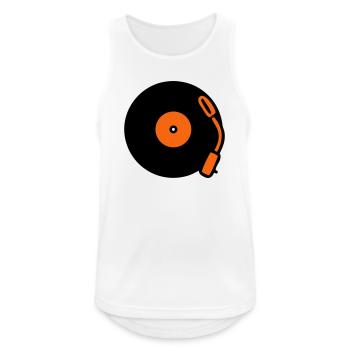 Vinyl Record Turntable Vinyl - Men's Breathable Tank Top - white - Front - Nick (188cm)