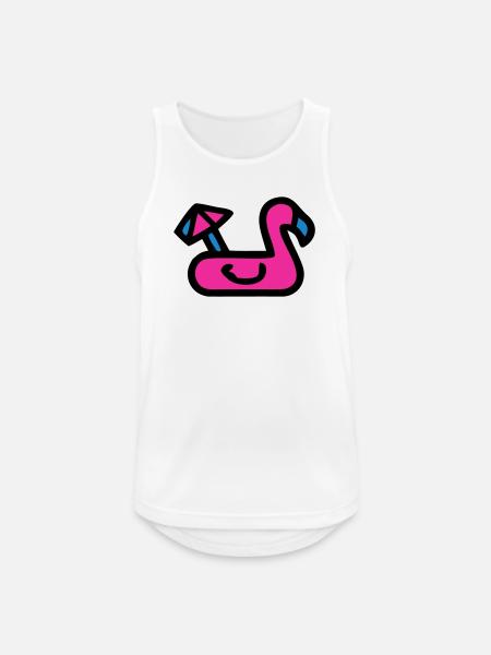Flamingo Luftmatratze Retro - Männer Tank Top atmungsaktiv - Weiß