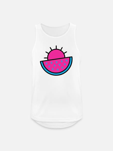 Wassermelone Sonne 90s Pop-Art - Männer Tank Top atmungsaktiv - Weiß