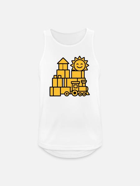 Building Blocks Railway Toys - Men's Breathable Tank Top - white