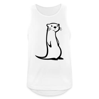 Otter - Männer Tank Top atmungsaktiv - Weiß - Vorne - Nick (188cm)