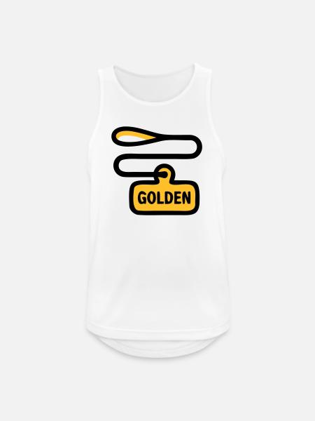 Dog Leash Golden Retriever Walk - Men's Breathable Tank Top - white