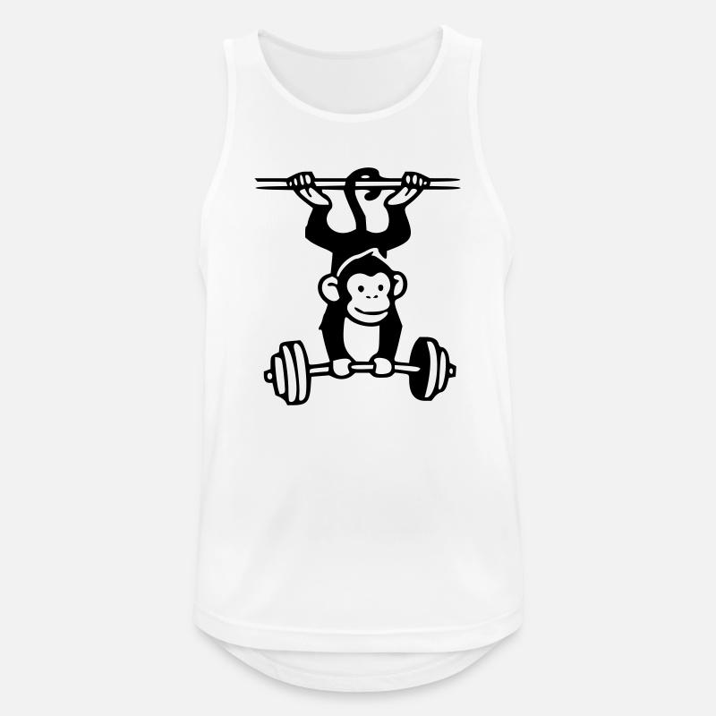 Primate Power - Gym Monkey - Men's Breathable Tank Top - white