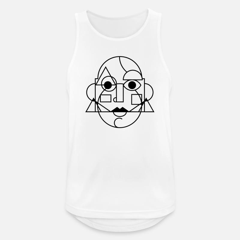 abstract art face - Men's Breathable Tank Top - white