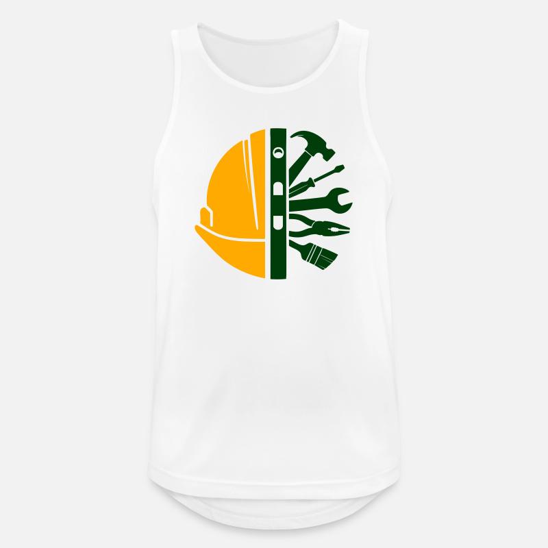Construction Helmet & Tools – Craftsman Logo - Men's Breathable Tank Top - white