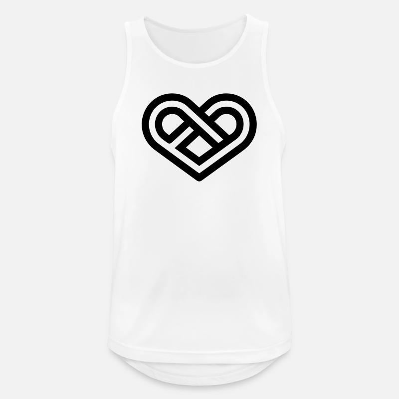 Infinite Heart - Men's Breathable Tank Top - white