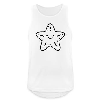 Seestern - Männer Tank Top atmungsaktiv - Weiß - Vorne - Nick (188cm)