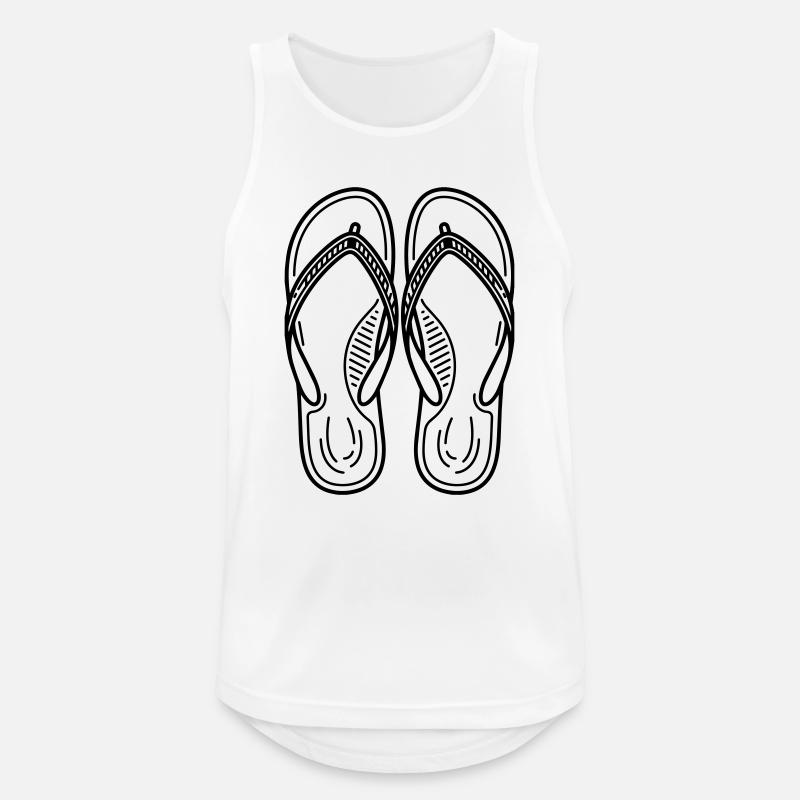 Summer Flip Flops - Men's Breathable Tank Top - white