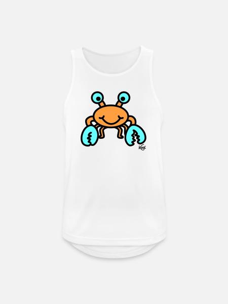Krebs groß - Männer Tank Top atmungsaktiv - Weiß