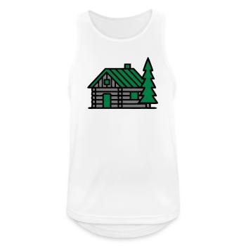 Log cabin mountains camping hut tour hikers - Men's Breathable Tank Top - white - Front - Nick (188cm)