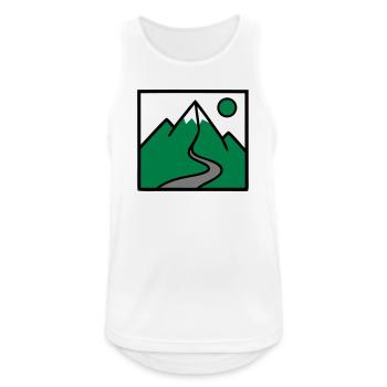 Berglandschaft Wanderweg Wandern Bergsteiger - Männer Tank Top atmungsaktiv - Weiß - Vorne - Nick (188cm)