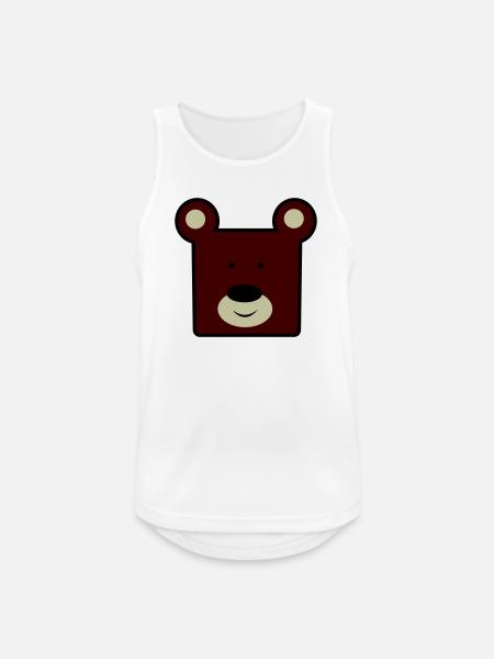 Rotbrauner Bärenkopf Minimal - Männer Tank Top atmungsaktiv - Weiß