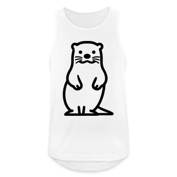 Otter - Männer Tank Top atmungsaktiv - Weiß - Vorne - Nick (188cm)
