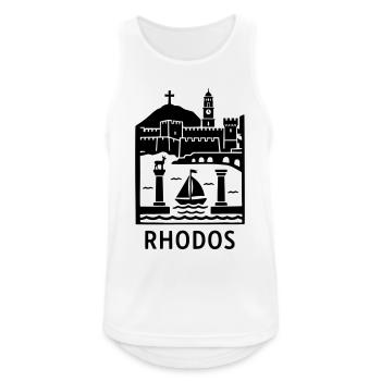 Monuments de la silhouette de Rhodes - Débardeur respirant Homme - blanc - Devant - Nick (188cm)