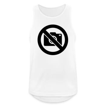 Fotografieren verboten, Keine Fotos - Männer Tank Top atmungsaktiv - Weiß - Vorne - Nick (188cm)