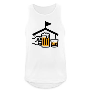 Excursion masculine du Clubhouse Beer Golf Club du trou 19 - Débardeur respirant Homme - blanc - Devant - Nick (188cm)