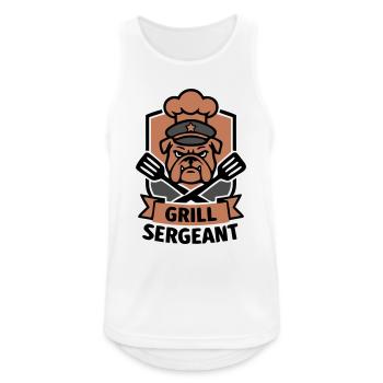 Grill Sergeant Bulldogge Grillmeister BBQ Hund - Männer Tank Top atmungsaktiv - Weiß - Vorne - Nick (188cm)