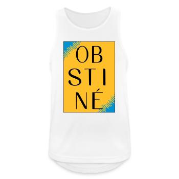 Stur im gelben Kontrast - Männer Tank Top atmungsaktiv - Weiß - Vorne - Nick (188cm)