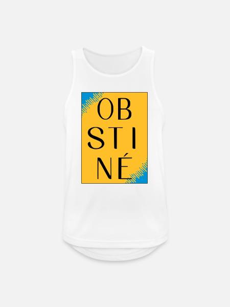 Obstiné en contraste jaune - Débardeur respirant Homme - blanc