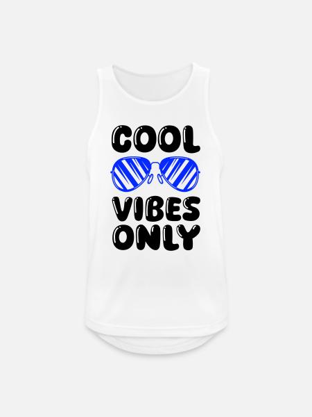 Cool Vibes Sunglasses Illustration - Men's Breathable Tank Top - white