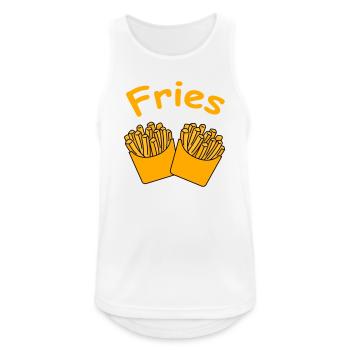 Fries Duo Cartoon YellowOrange - Men's Breathable Tank Top - white - Front - Nick (188cm)