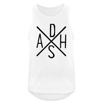 ADHS - Männer Tank Top atmungsaktiv - Weiß - Vorne - Nick (188cm)