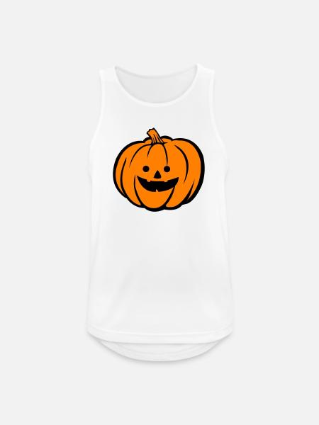 Spooky Pumpkin Halloween Motif - Men's Breathable Tank Top - white