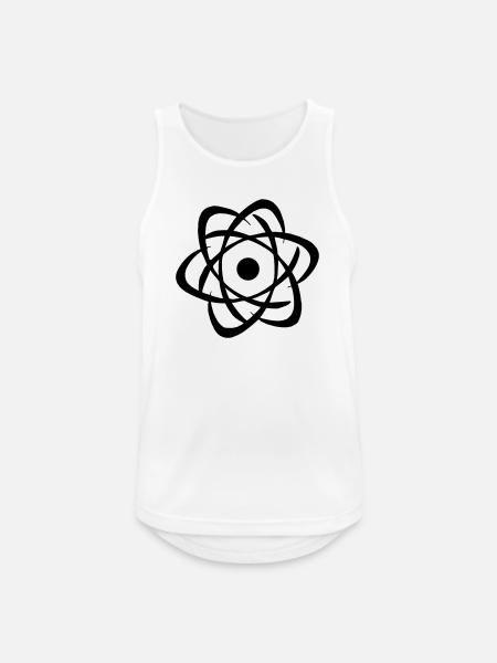 Atom Silhouette Science Design - Men's Breathable Tank Top - white