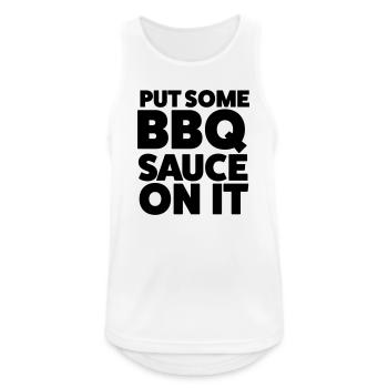 Mets un peu de sauce barbecue dessus en t-shirt à griller - Débardeur respirant Homme - blanc - Devant - Nick (188cm)