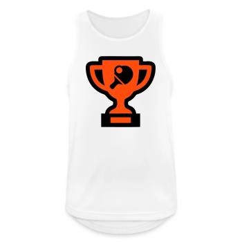 Tischtennis Pokal Tischtennisturnier Sieger - Männer Tank Top atmungsaktiv - Weiß - Vorne - Nick (188cm)