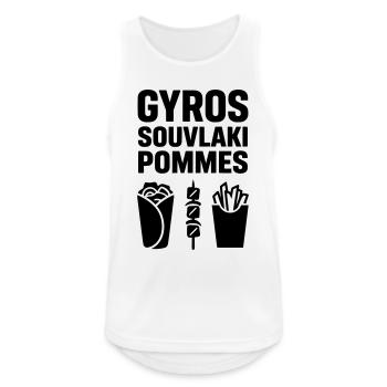 gyros souvlaki pommes - Männer Tank Top atmungsaktiv - Weiß - Vorne - Nick (188cm)