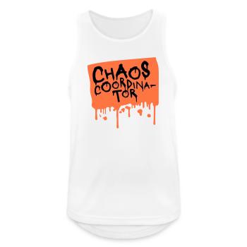Coordinateur du Chaos Titre drôle Parents Teacher Logo - Débardeur respirant Homme - blanc - Devant - Nick (188cm)