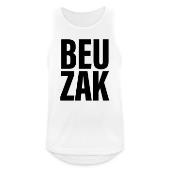 BEUZAK - Männer Tank Top atmungsaktiv - Weiß - Vorne - Nick (188cm)
