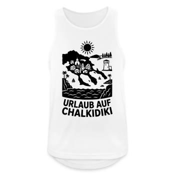 Chalkidiki Griechenland Urlaub Silhouette - Männer Tank Top atmungsaktiv - Weiß - Vorne - Nick (188cm)