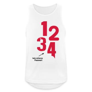 1 2 3 4 - Männer Tank Top atmungsaktiv - Weiß - Vorne - Nick (188cm)
