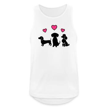 Drei Hunde Dackel Herzen Hundemama Gassi - Männer Tank Top atmungsaktiv - Weiß - Vorne - Nick (188cm)