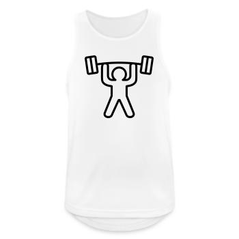 Icône de ligne d’haltérophilie Force Fitness Vector Ar - Débardeur respirant Homme - blanc - Devant - Nick (188cm)