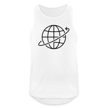 Global Network Line Icon Weltweite Verbindung Symb - Männer Tank Top atmungsaktiv - Weiß - Vorne - Nick (188cm)
