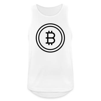 Bitccoin Digitale Währung Münzlinien-Symbol Krypto - Männer Tank Top atmungsaktiv - Weiß - Vorne - Nick (188cm)