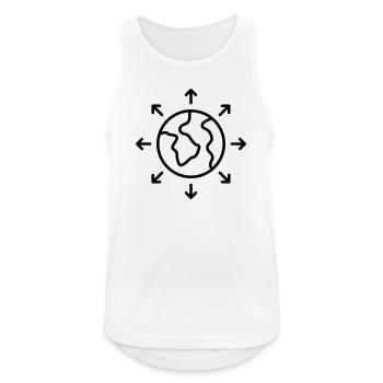 Global Expansion Line Icon Weltweites Wachstumssymbol - Männer Tank Top atmungsaktiv - Weiß - Vorne - Nick (188cm)