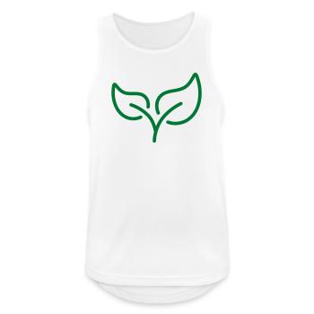 Icône de ligne de feuille verte Eco Nature Symbole de croissance Vect - Débardeur respirant Homme - blanc - Devant - Nick (188cm)