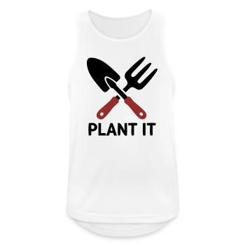 Logo Plant It d’outil de jardin - Débardeur respirant Homme - blanc - Devant - Nick (188cm)