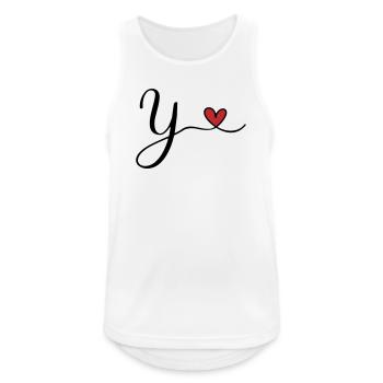 Y Letter Initial Monogram Design with Heart - Men's Breathable Tank Top - white - Front - Nick (188cm)