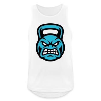 Kettlebell Face Logo - Men's Breathable Tank Top - white - Front - Nick (188cm)