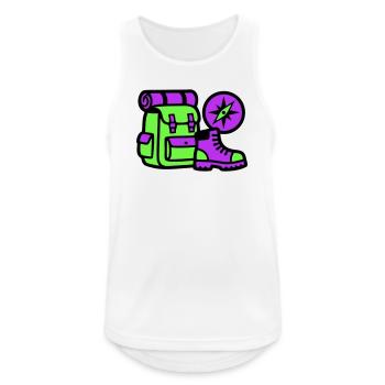 Hiking Backpack Compass Graphic - Men's Breathable Tank Top - white - Front - Nick (188cm)