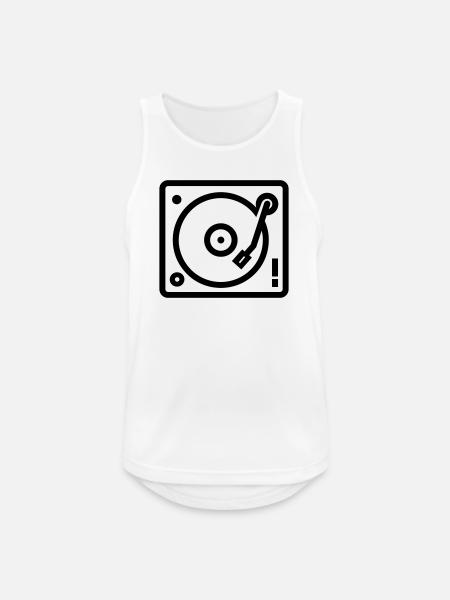 DJ-Plattenspieler - Männer Tank Top atmungsaktiv - Weiß