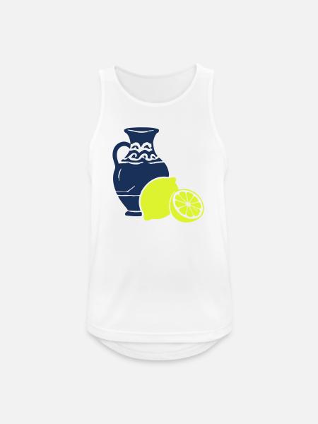 Citrus vase contrast print - Men's Breathable Tank Top - white